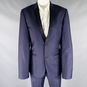 CALVIN KLEIN COLLECTION Size 34 Navy Black Wool Shawl Lapel Tuxedo